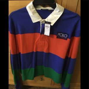 Womens Polo Ralph Lauren Tech Brand New Cropped Rugby Shirt.